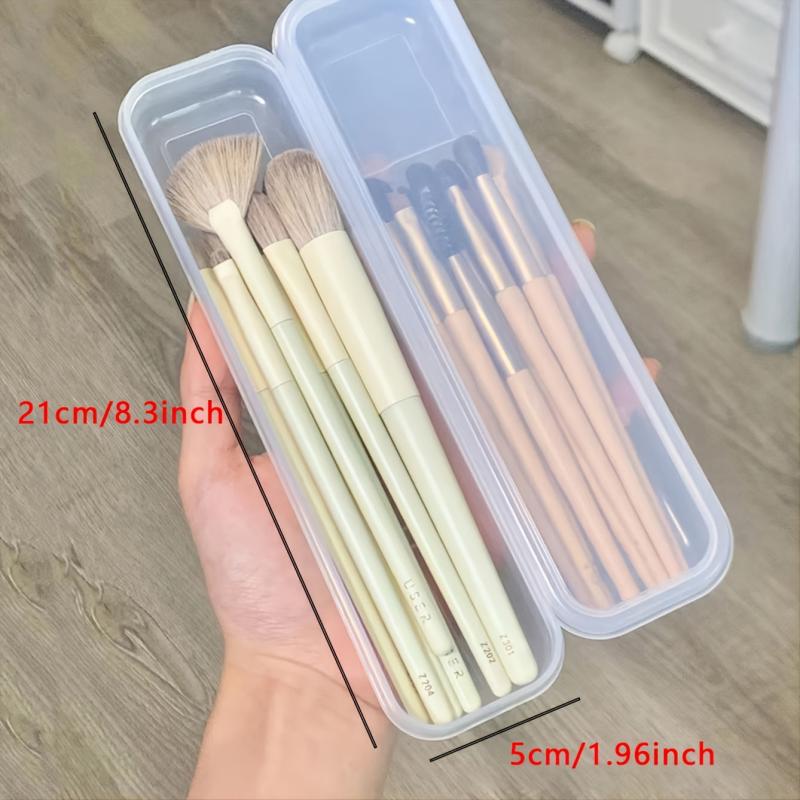 Portable Makeup Brush Storage Box Transparent Cosmetic Organizer