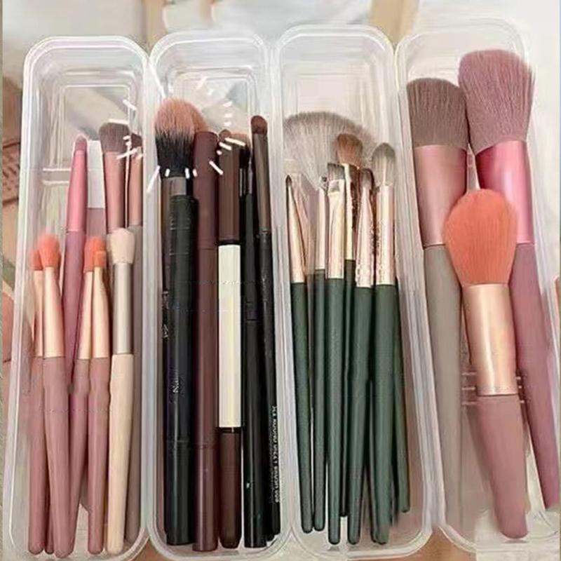 Portable Makeup Brush Storage Box Transparent Cosmetic Organizer