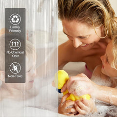 Waterproof Clear Shower Curtain Liner 182x182 with Magnets & Grommet Hole