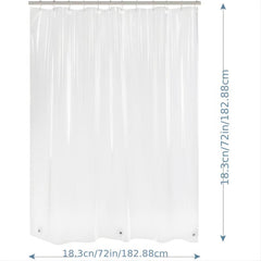Waterproof Clear Shower Curtain Liner 182x182 with Magnets & Grommet Hole