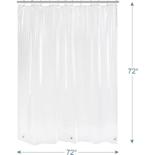 Waterproof Clear Shower Curtain Liner 182x182 with Magnets & Grommet Hole