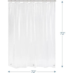 Waterproof Clear Shower Curtain Liner 182x182 with Magnets & Grommet Hole