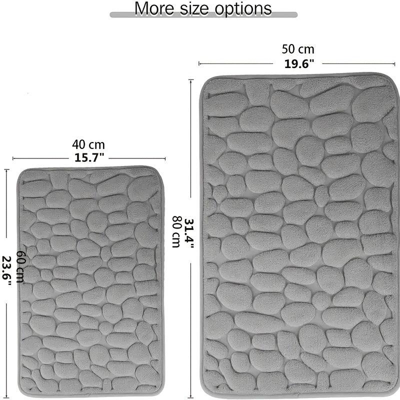 Coral Fleece Embossed Floor Mats Absorbent Foot Rugs Non Slip Backing Carpet