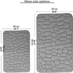 Coral Fleece Embossed Floor Mats Absorbent Foot Rugs Non Slip Backing Carpet