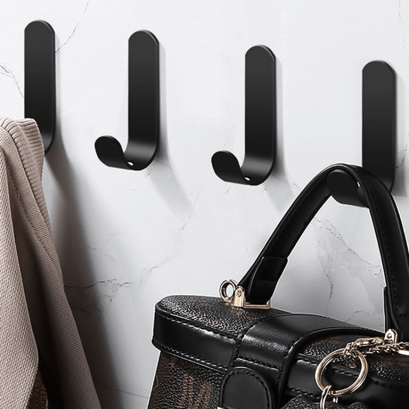 6pcs Self Adhesive J Hooks for Towel Key Cloth Hanger