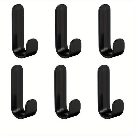 6pcs Self Adhesive J Hooks for Towel Key Cloth Hanger