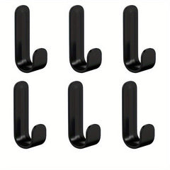 6pcs Self Adhesive J Hooks for Towel Key Cloth Hanger
