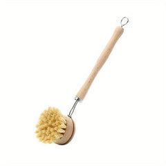 Wooden Dish Brush Kitchen Cleaning Pot Brush Short Handle Sisal Pot Brush