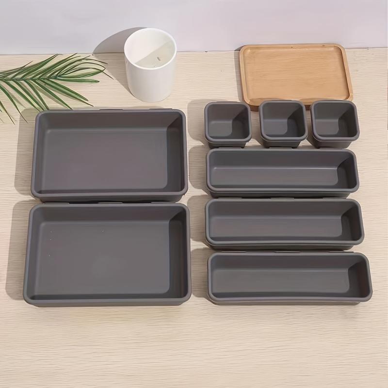 8pcs Plastic Storage Boxes Without Lids Drawer Organizer Office Bathroom Storage