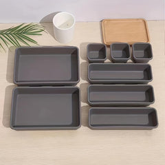 8pcs Plastic Storage Boxes Without Lids Drawer Organizer Office Bathroom Storage