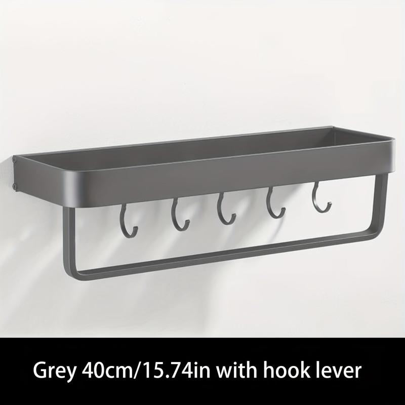Wall Mounted Bathroom Storage Rack with Towel Bar