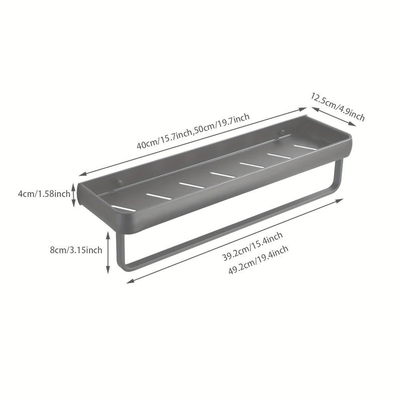 Wall Mounted Bathroom Storage Rack with Towel Bar