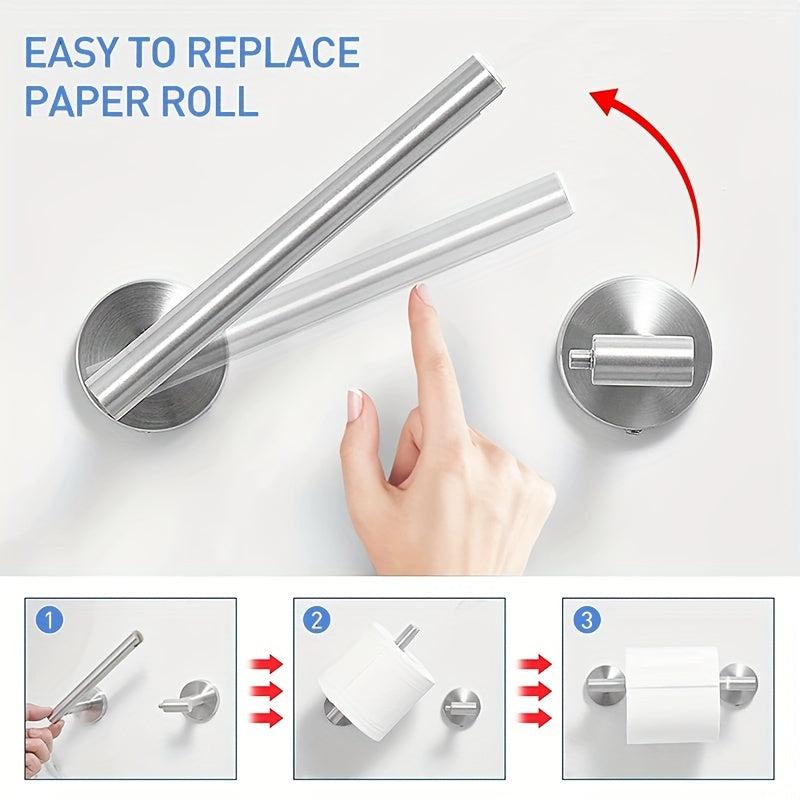 Stainless Steel Toilet Paper Holder Wall Mounted Bathroom Roll Holder