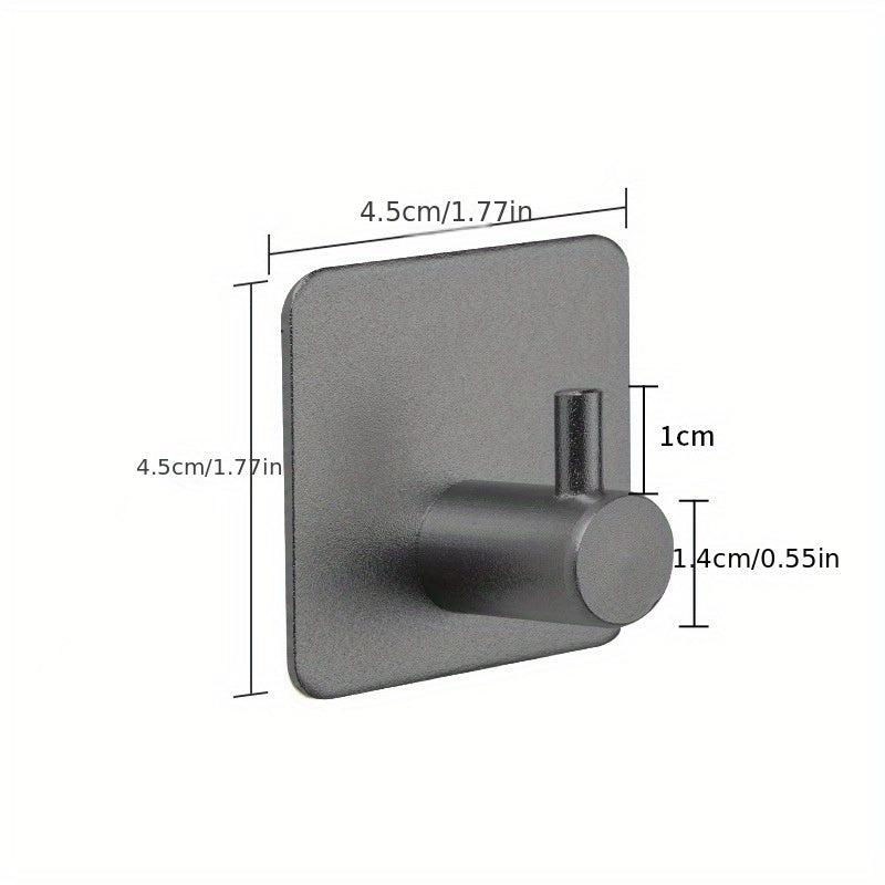 1pc Stainless Steel Wall Hook Adhesive No Punching Metal Coat Hanger