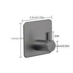 1pc Stainless Steel Wall Hook Adhesive No Punching Metal Coat Hanger