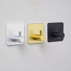 1pc Stainless Steel Wall Hook Adhesive No Punching Metal Coat Hanger
