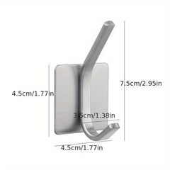 1pc Stainless Steel Wall Hook Adhesive No Punching Metal Coat Hanger