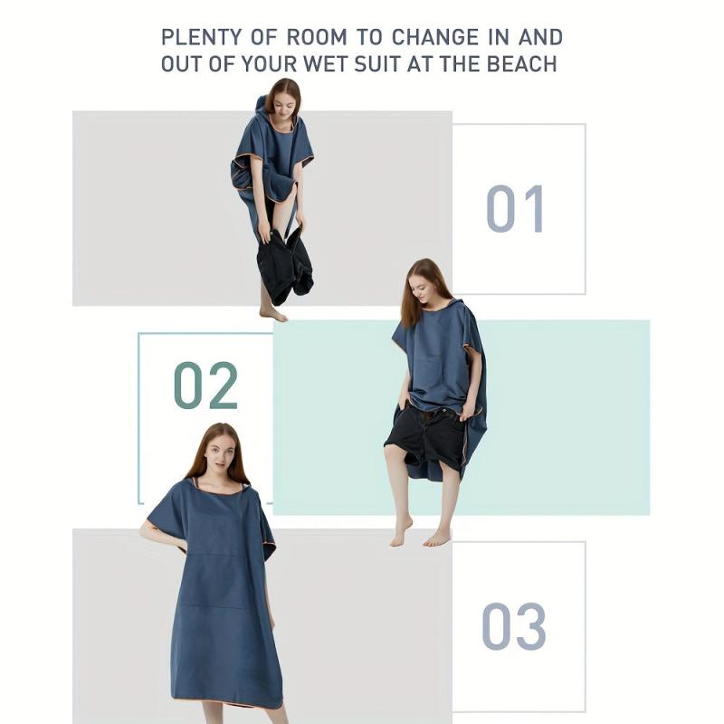 Hooded Surf Poncho Towel for Fast Drying
