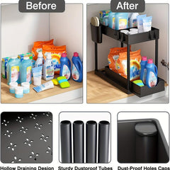2 Tier Bathroom Organizer Bathroom Storage Rack With Sliding Drawer