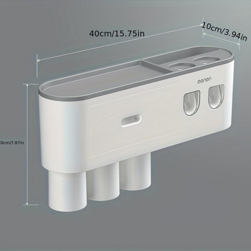 Automatic Toothpaste Dispenser And Toothbrush Holder with Cups