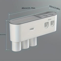 Automatic Toothpaste Dispenser And Toothbrush Holder with Cups