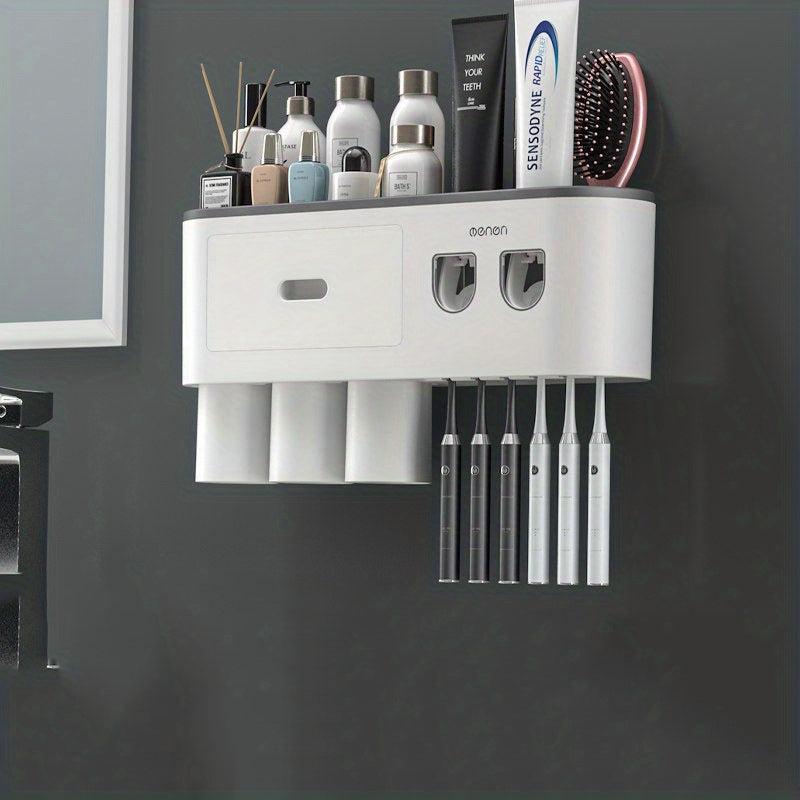 Automatic Toothpaste Dispenser And Toothbrush Holder with Cups