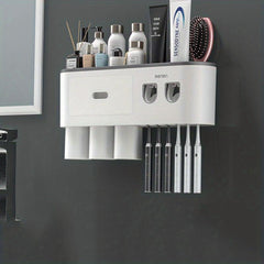Automatic Toothpaste Dispenser And Toothbrush Holder with Cups