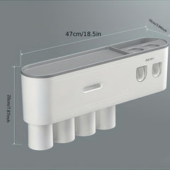 Automatic Toothpaste Dispenser And Toothbrush Holder with Cups