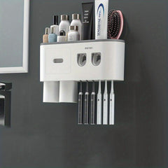 Automatic Toothpaste Dispenser And Toothbrush Holder with Cups