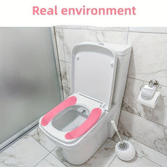 5pcs Toilet Seat Covers Mat Self Adhesive Non Slip Soft Toilet Cover