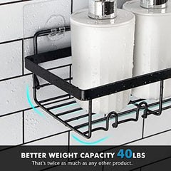 2pcs Stainless Steel Shower Caddy Bathroom Shelf Wall Mounted Storage Shelves