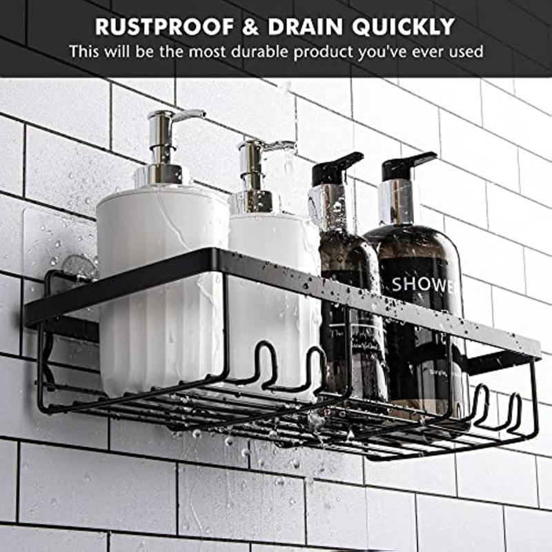 2pcs Stainless Steel Shower Caddy Bathroom Shelf Wall Mounted Storage Shelves