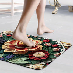 Vintage Flower European Pattern Bathroom Non Slip Pad