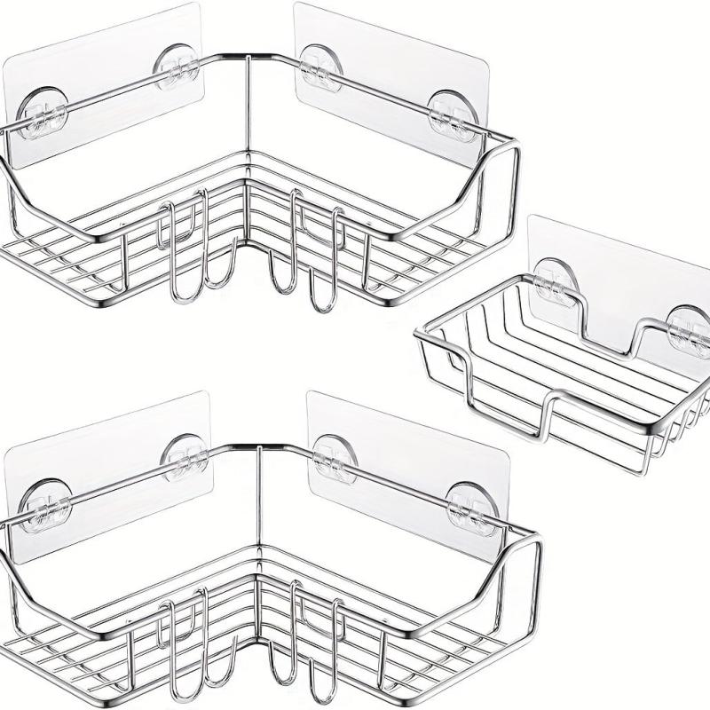 Adhesive Corner Shower Caddy & Soap Dish Holder Stainless Steel