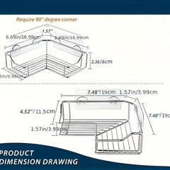 Adhesive Corner Shower Caddy & Soap Dish Holder Stainless Steel