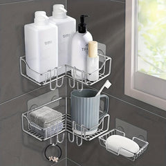 Adhesive Corner Shower Caddy & Soap Dish Holder Stainless Steel