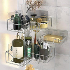 Adhesive Corner Shower Caddy & Soap Dish Holder Stainless Steel