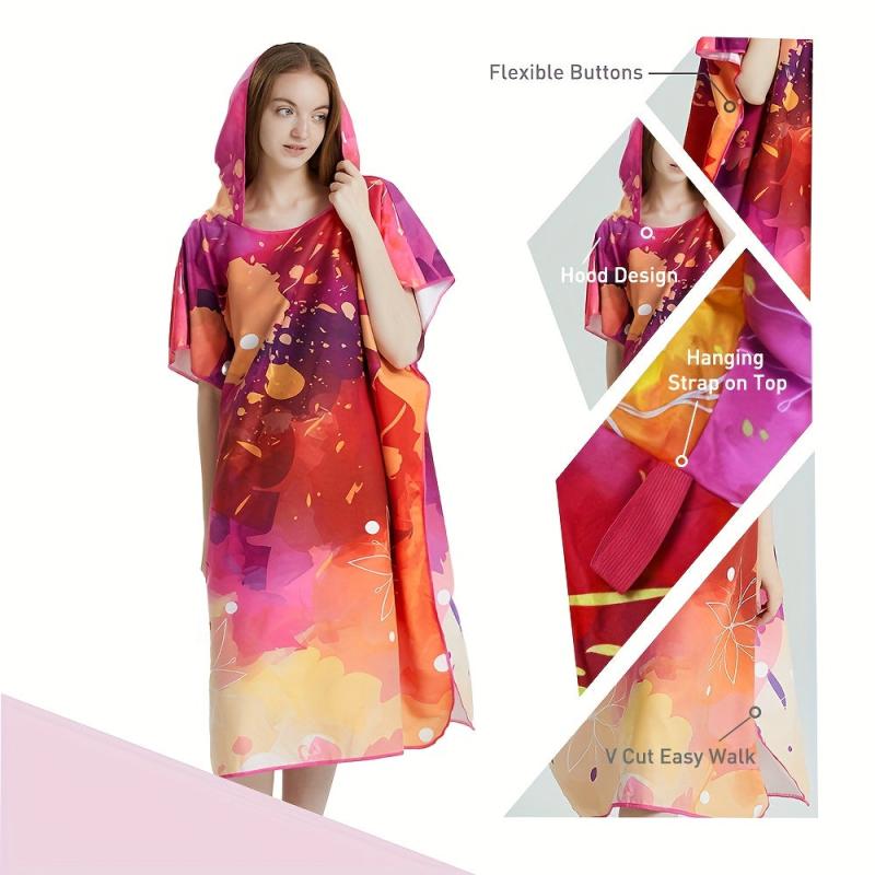 Unisex Surf Poncho Towel Quick Dry Hooded Beach Robe