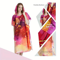 Unisex Surf Poncho Towel Quick Dry Hooded Beach Robe