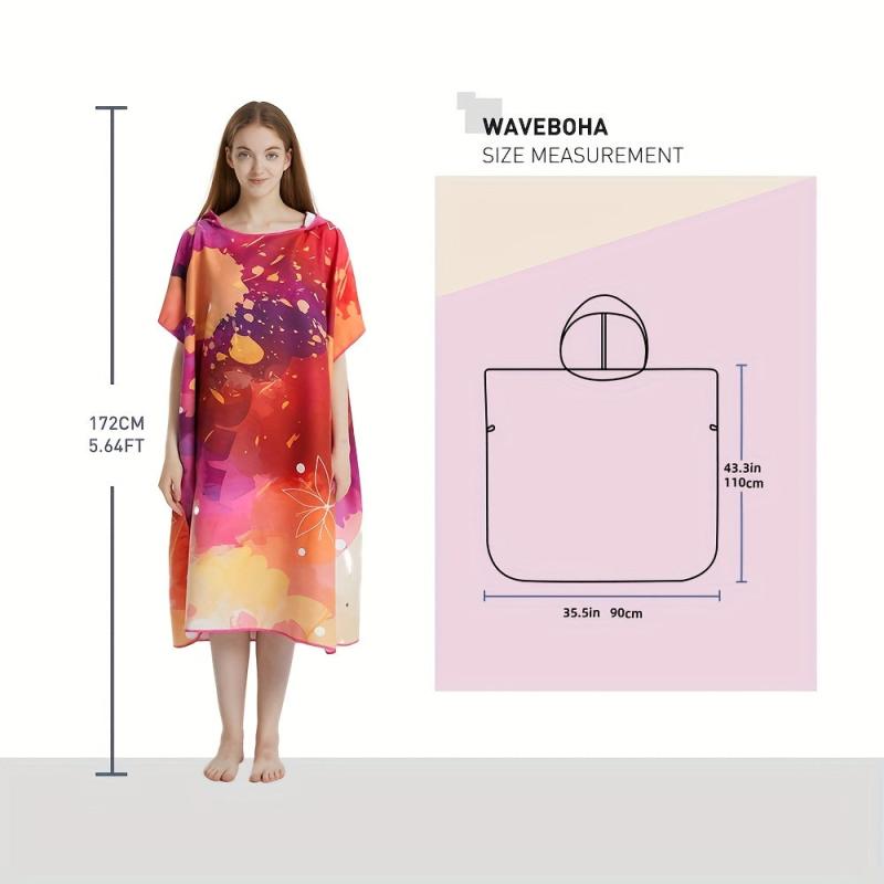 Unisex Surf Poncho Towel Quick Dry Hooded Beach Robe