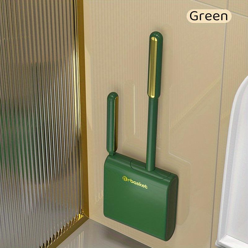 Silicone Wall Mounted Toilet Brush And Holder Set No Dead Corner Cleaning Brush