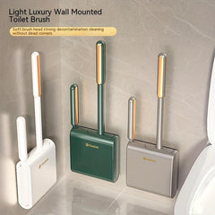 Silicone Wall Mounted Toilet Brush And Holder Set No Dead Corner Cleaning Brush