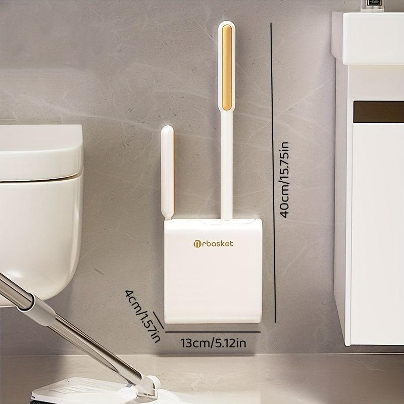 Silicone Wall Mounted Toilet Brush And Holder Set No Dead Corner Cleaning Brush