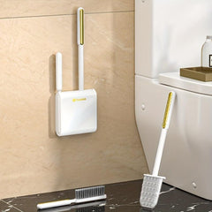 Silicone Wall Mounted Toilet Brush And Holder Set No Dead Corner Cleaning Brush