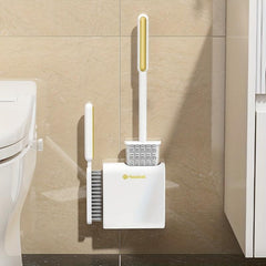 Silicone Wall Mounted Toilet Brush And Holder Set No Dead Corner Cleaning Brush