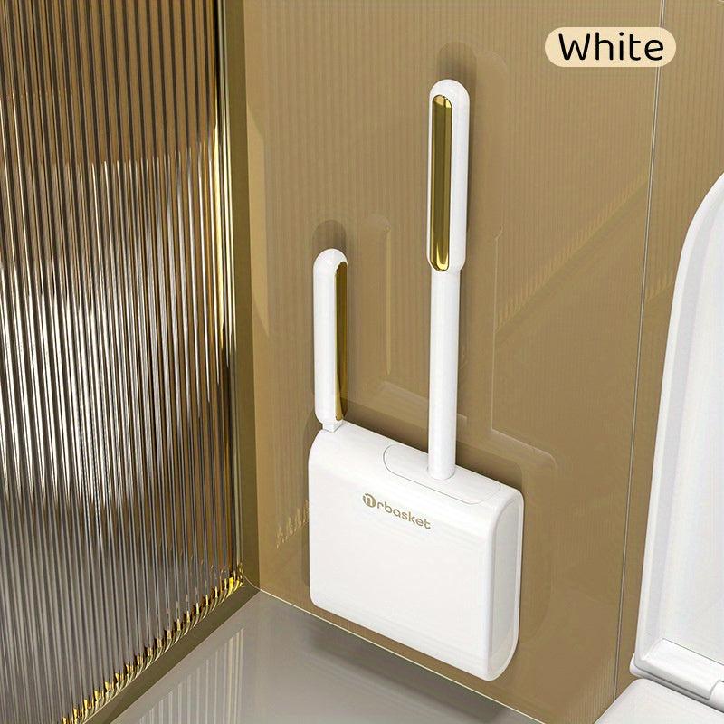 Silicone Wall Mounted Toilet Brush And Holder Set No Dead Corner Cleaning Brush