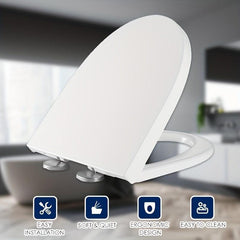 Bathroom Elongated Toilet Seat Cover Slow Close Lid