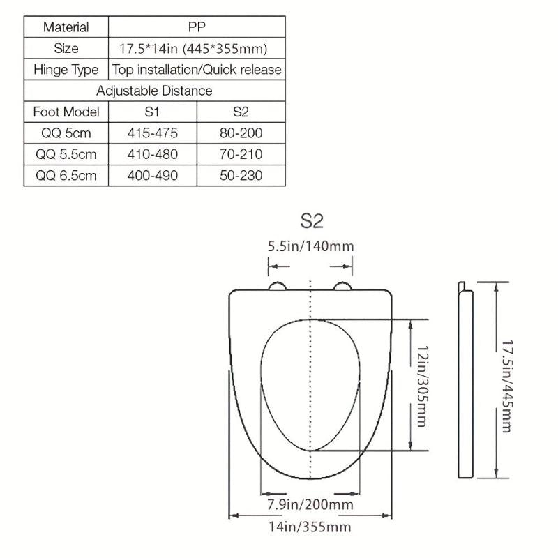 Bathroom Elongated Toilet Seat Cover Slow Close Lid