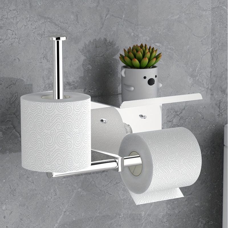 Toilet Roll Holder Shelf Bathroom Tissue Storage Rack