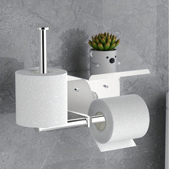 Toilet Roll Holder Shelf Bathroom Tissue Storage Rack